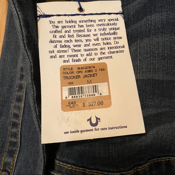 Brand New TRUE RELIGION Trucker Denim Jacket - Picture 7 of 9